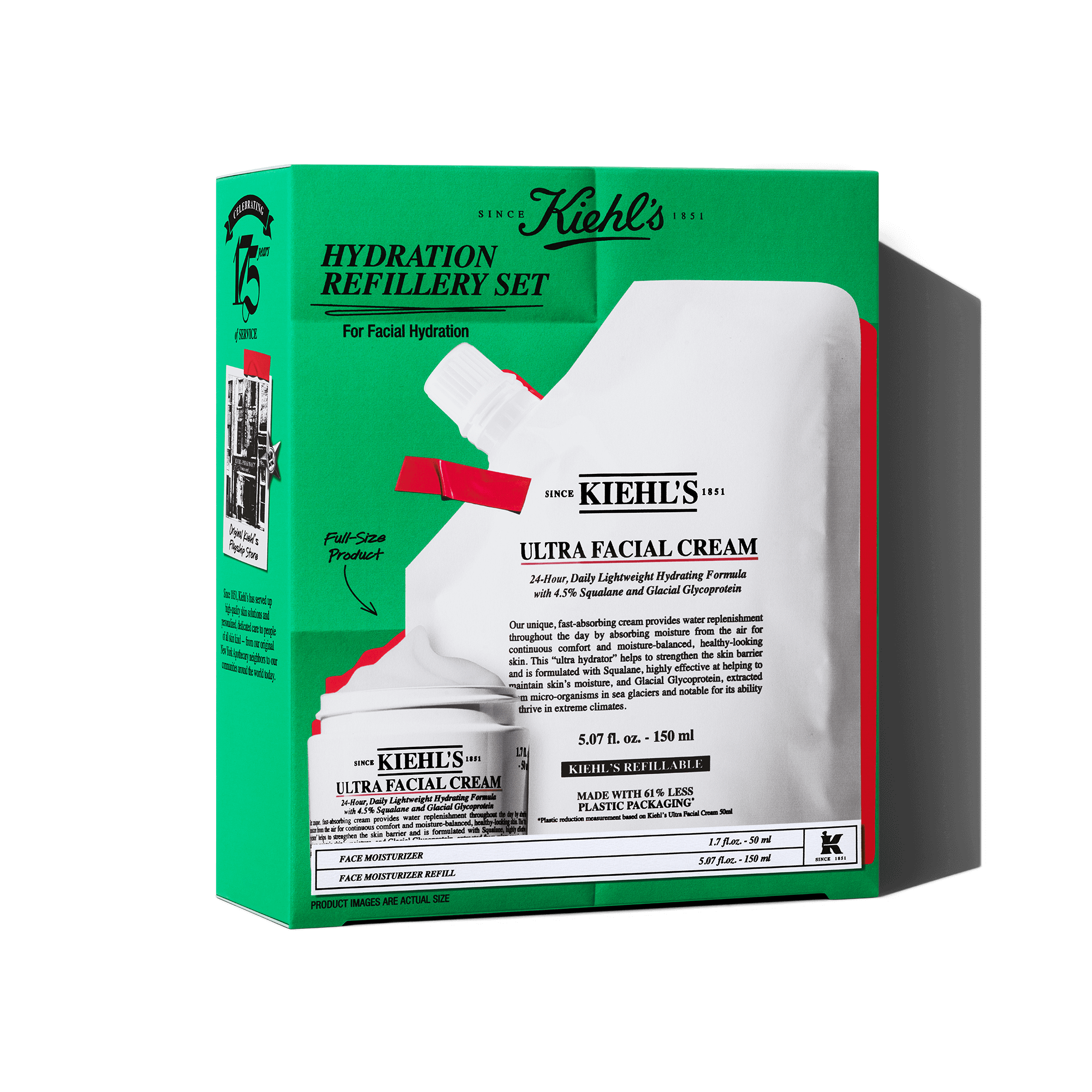 Set regalo Hydration Refillery Un Set Ricaricabile Della Nostra Crema Idratante A 72 Ore Più Venduta* E Una Busta Ricarica Che Utilizzano Il 61% In Me