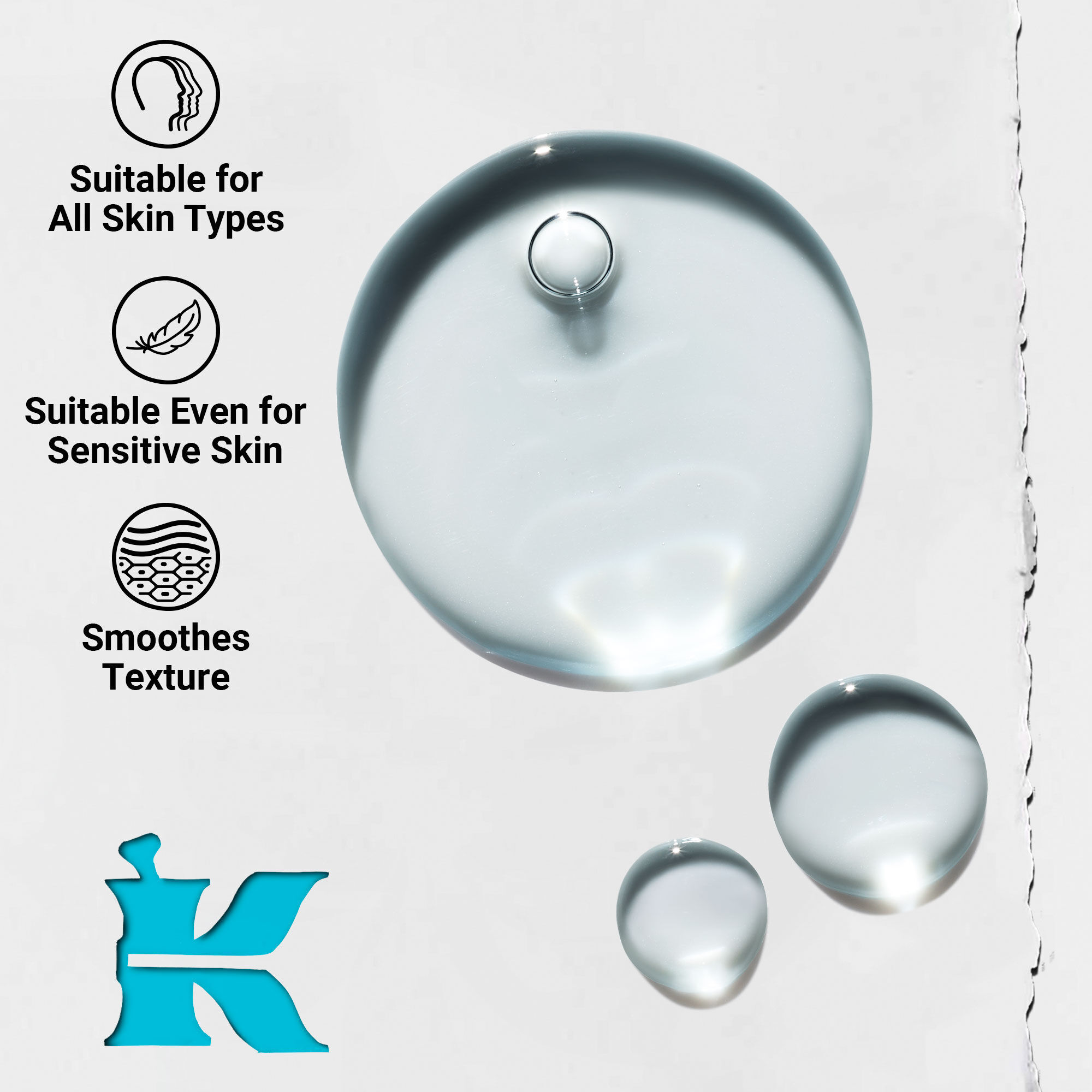 Primo piano della texture di Clearly Corrective Triple Acid Peel che mostra gocce di liquido trasparente e bolle.