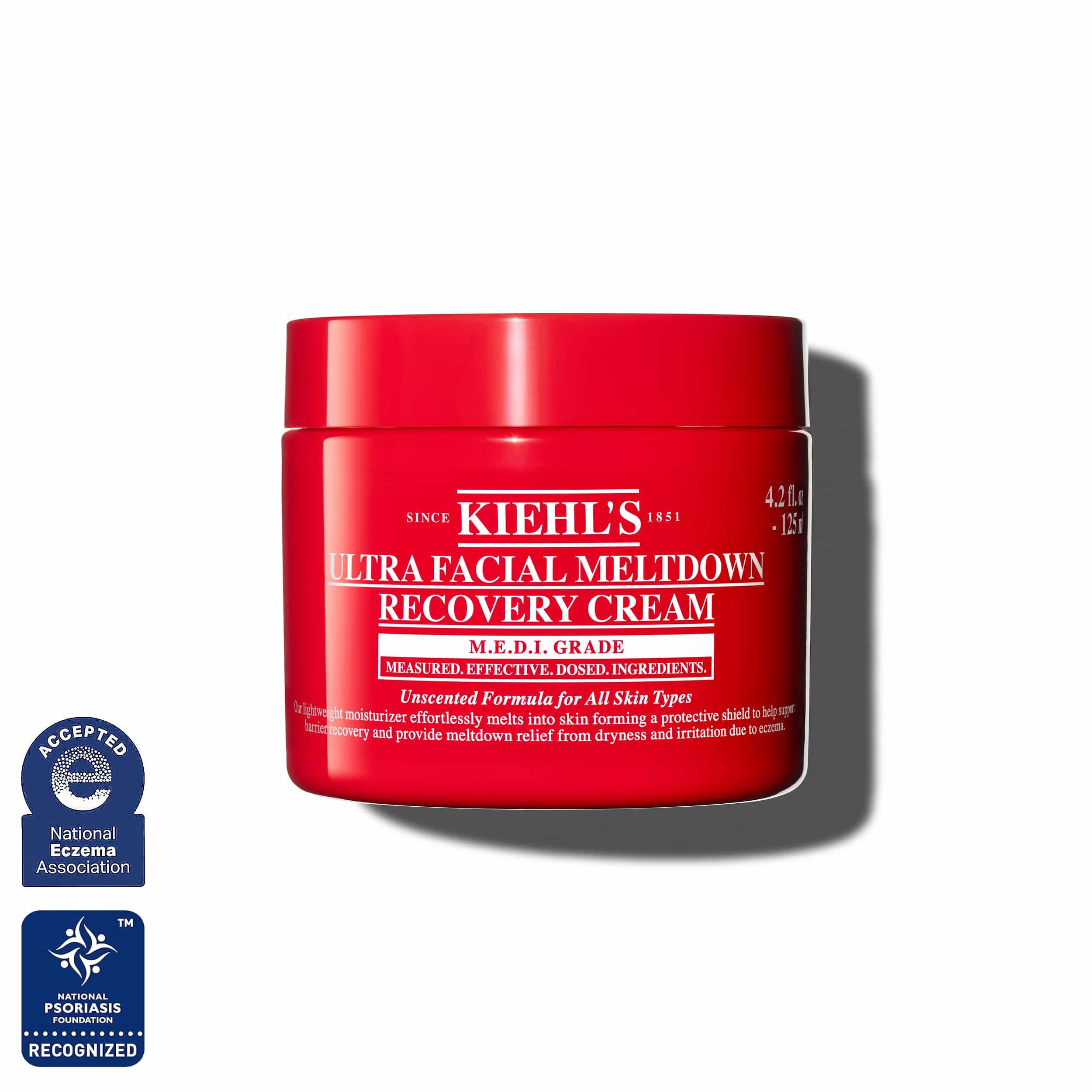 Un pack rosso della Kiehl's Ultra Facial Meltdown Recovery Cream Whip, dimensione 125 ml.