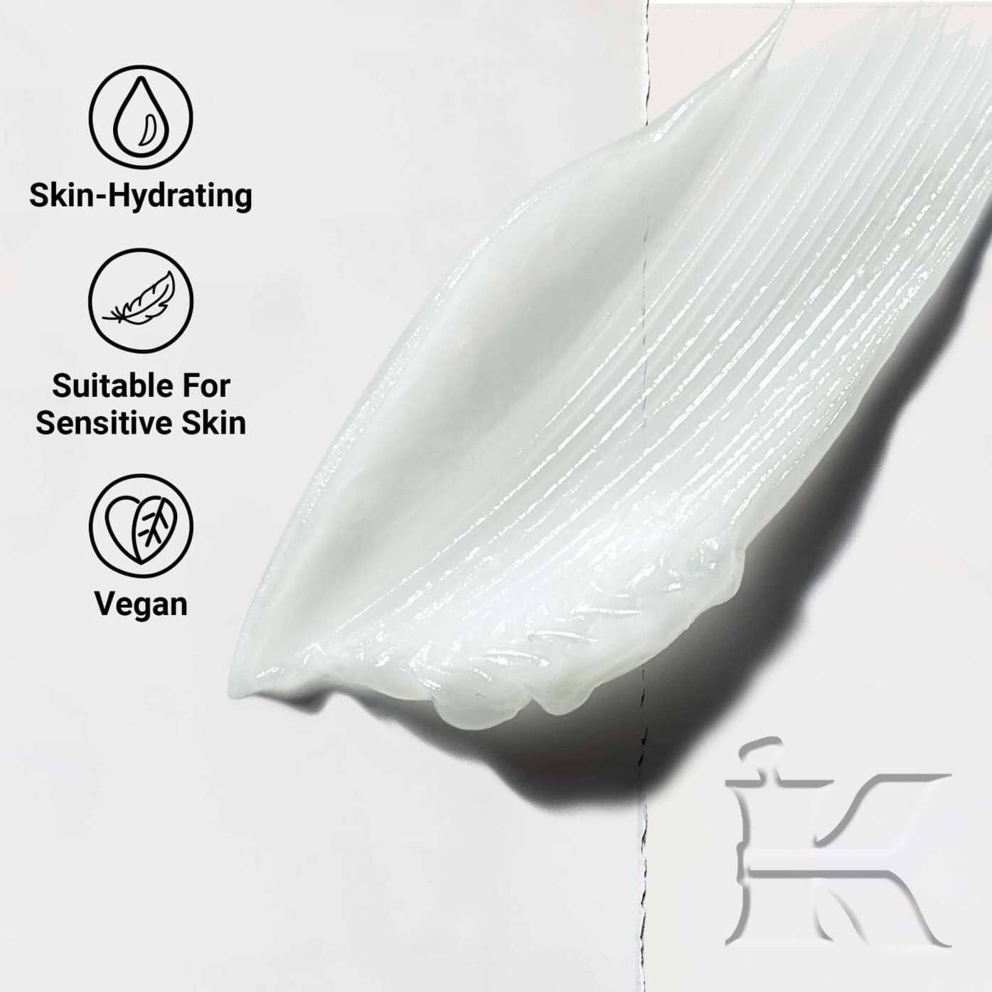 Primo piano della texture di Lip Balm #1 che mostra una formula cremosa e idratante progettata per idratare le labbra.