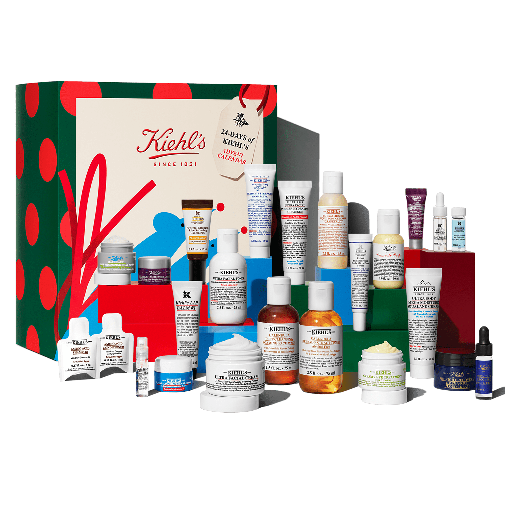 Kiehl'S Il calendario dell'Avvento Kiehl’s - 24 giorni Festeggia Il Natale Con Il Meglio Della Skincare Kiehl's: Un Calendario Dell'avvento Con I 24 Prodotti Essenziali Più Venduti Di Kiehl's, Giusto In Tempo Per Le Festività. — foto prodotto