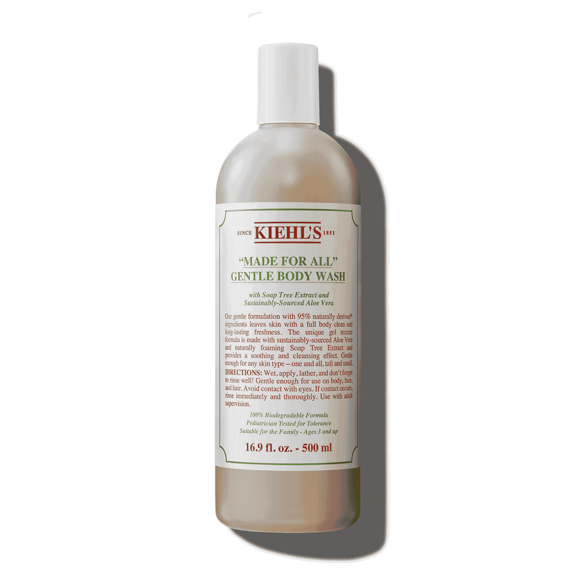 Kiehls Made For All Gentle Body Wash Bagnoschiuma Per Tutta La Famiglia, 95% Ingredienti Di Origine Naturale