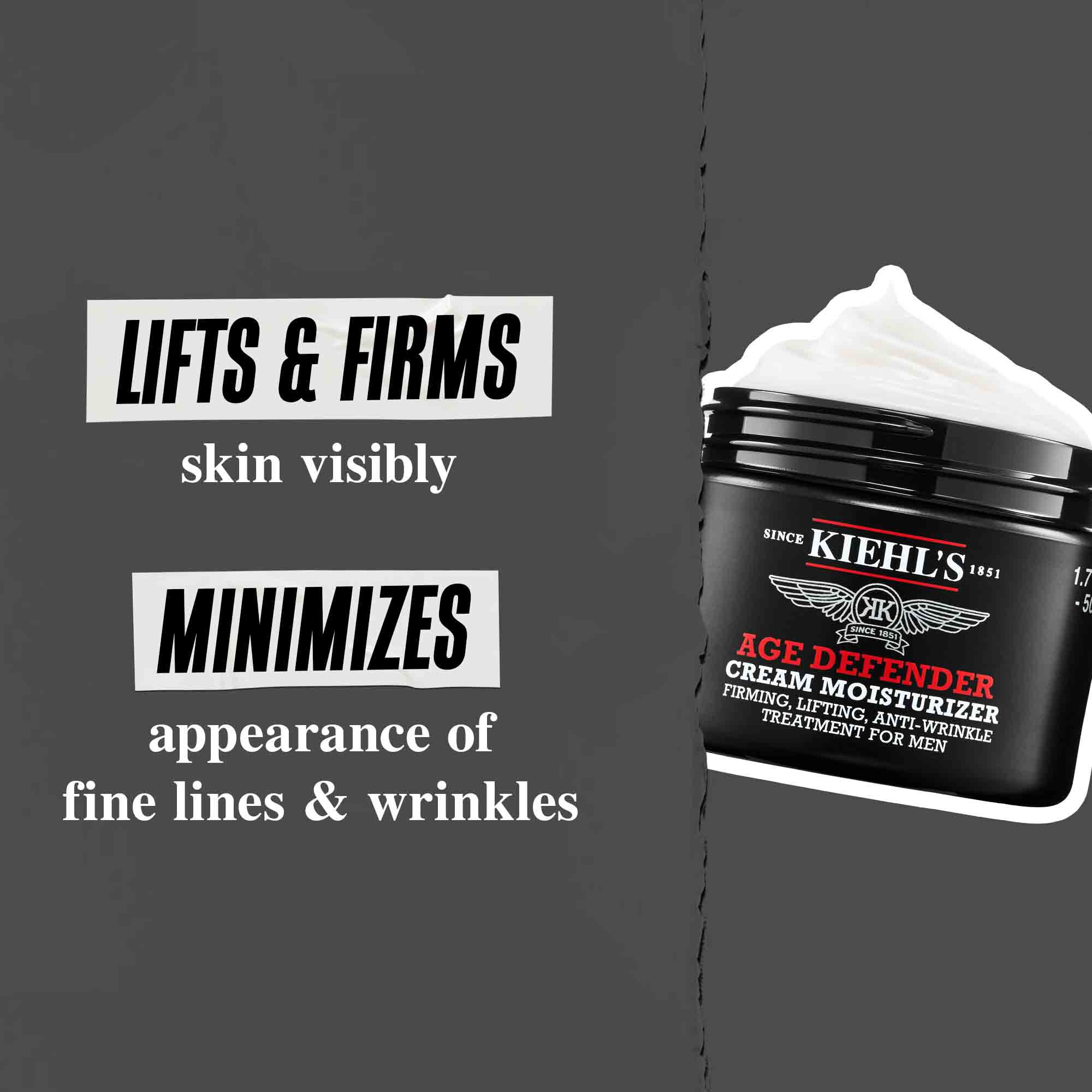 Age Defender Cream Moisturizer: distende e rassoda visibilmente la pelle, riduce l'aspetto di rughe sottili e profonde.