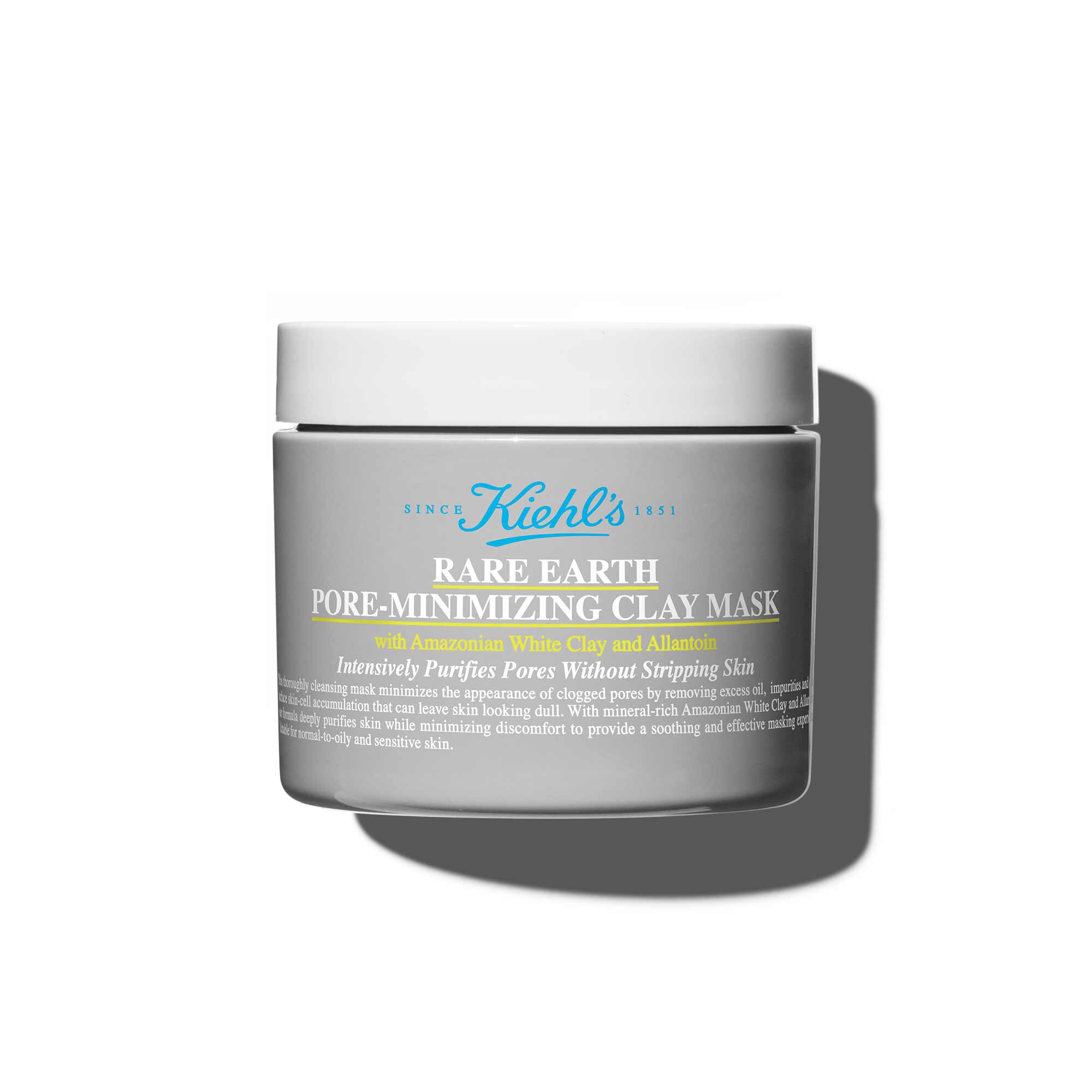 Vista frontale del vasetto di Kiehl's Rare Earth Deep Pore Cleansing Masque da 125 ml