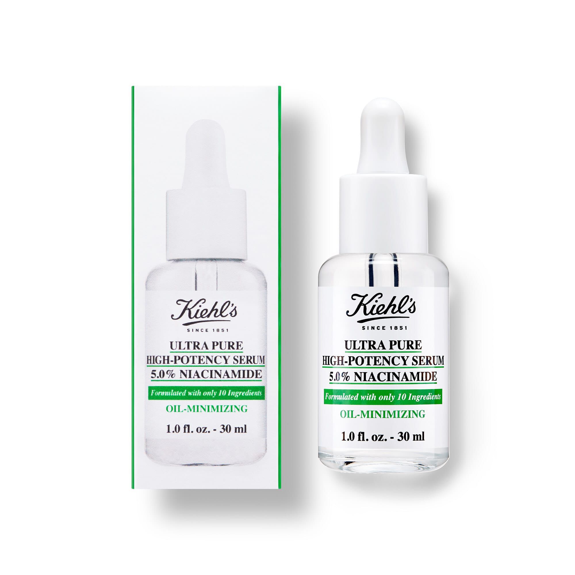 Flacone e confezione di Kiehl's Ultra Pure High-Potency Serum 5,0% Niacinamide