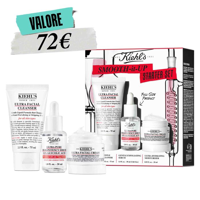 Smooth It Up Starter Set Un Potente Trio Di Prodotti Per La Cura Della Pelle Che Aiuta A Mantenere La Pelle Liscia Con Il Nostro Delicato Detergente Viso, Il Siero All'Acido Glicolico Al 9,8% E La Crema Viso Idratante