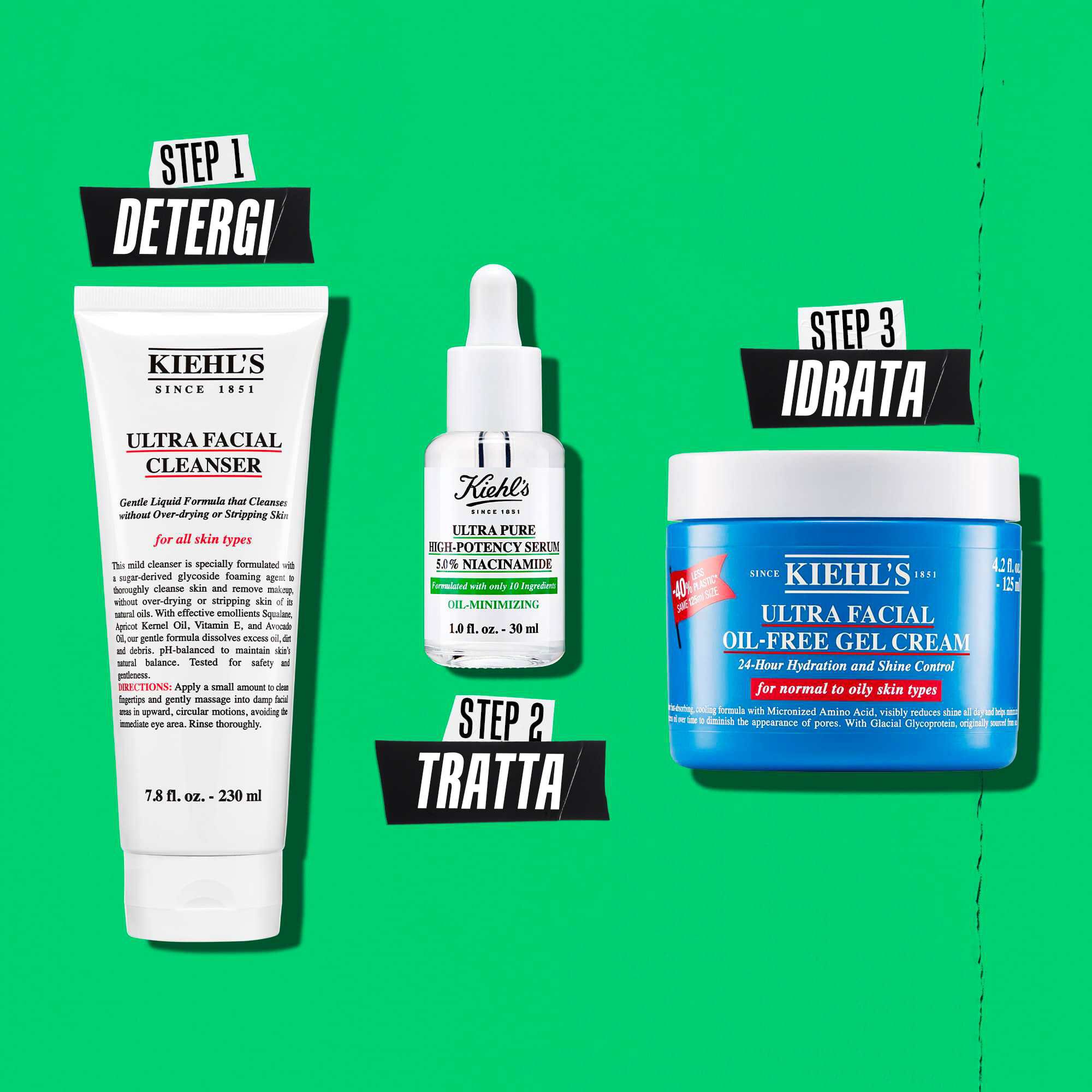 Illustrazione della routine Kiehl's Ultra Pure High-Potency Serum