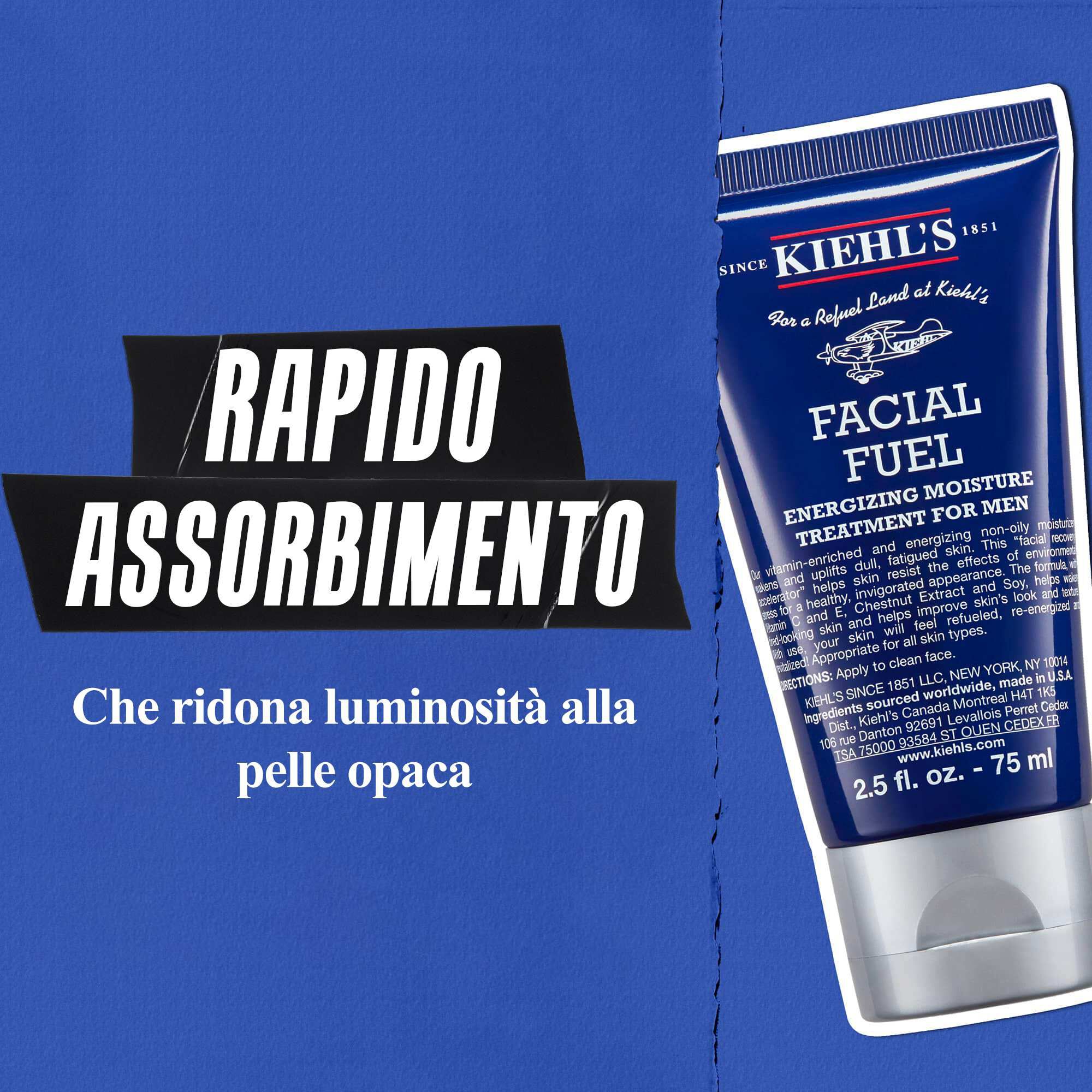 Idratazione a rapido assorbimento per rinvigorire la pelle spenta: Facial Fuel Energizing Moisture Treatment per uomo