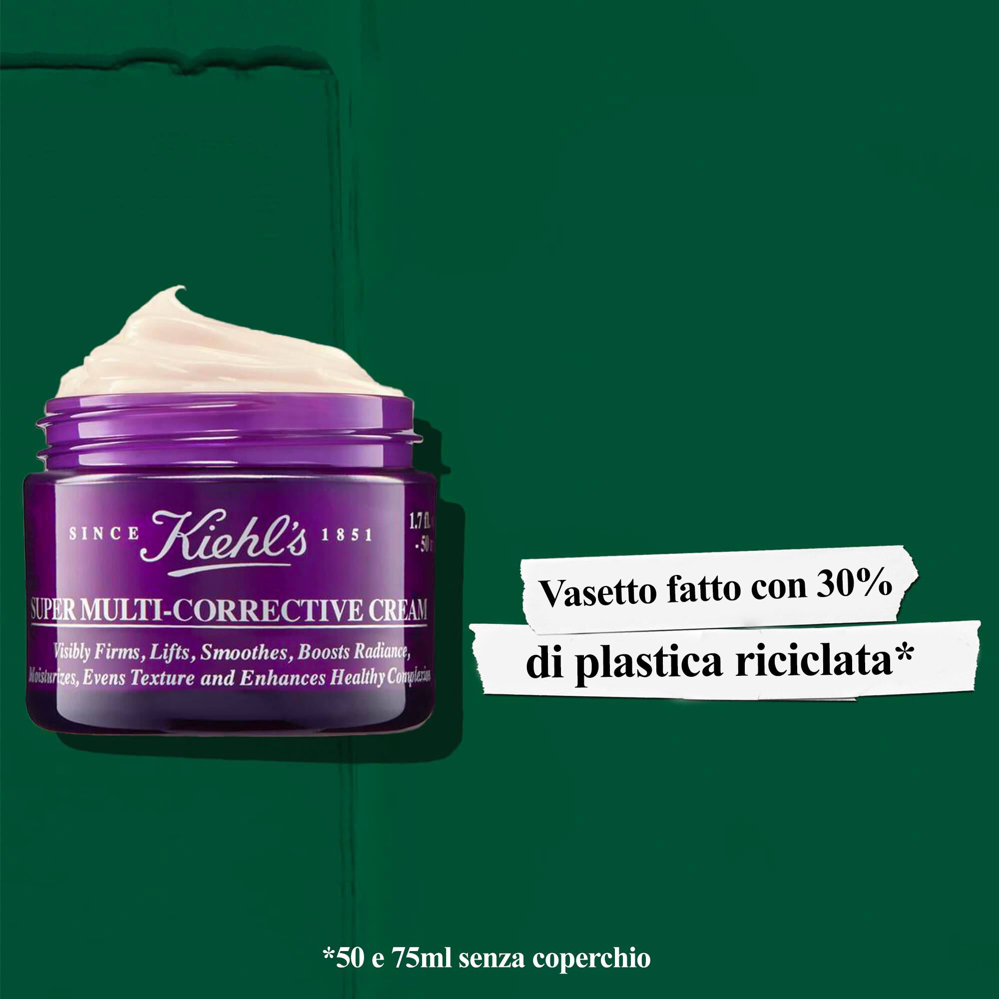 Formulato con Proxylane sviluppato con chimica verde: i vasetti sono realizzati con il 30% di plastica riciclata