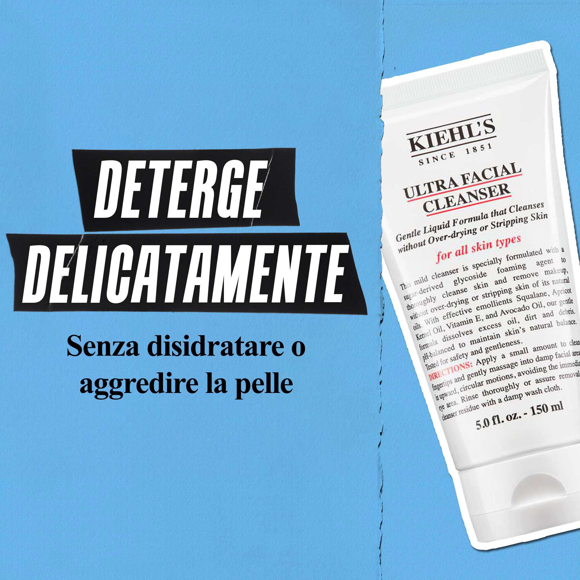 Kiehl's Ultra Facial Cleanser deterge delicatamente senza seccare eccessivamente o aggredire la pelle