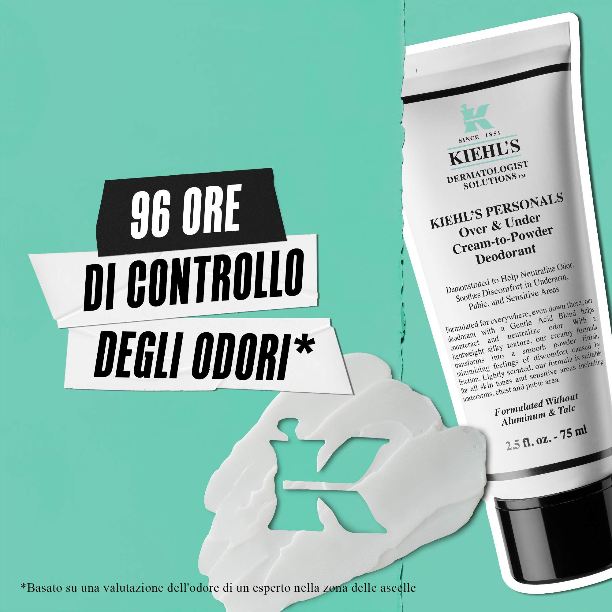 Over & Under Cream-To-Powder Deodorant tube – 96-Hour Odor Control