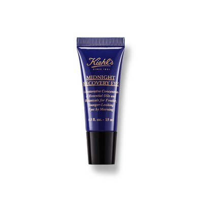 Tube di crema per gli occhi 'Midnight Recovery' di Kiehl's, contenente oli essenziali per una pelle giovane e fresca.