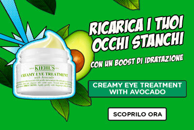 "Trattamento cremoso per gli occhi con avocado di Kiehl's, contro stanchezza e affaticamento."