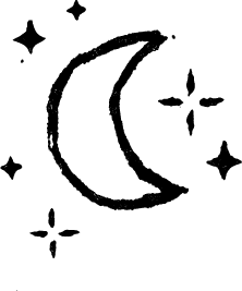 Luna e stelle stilizzate